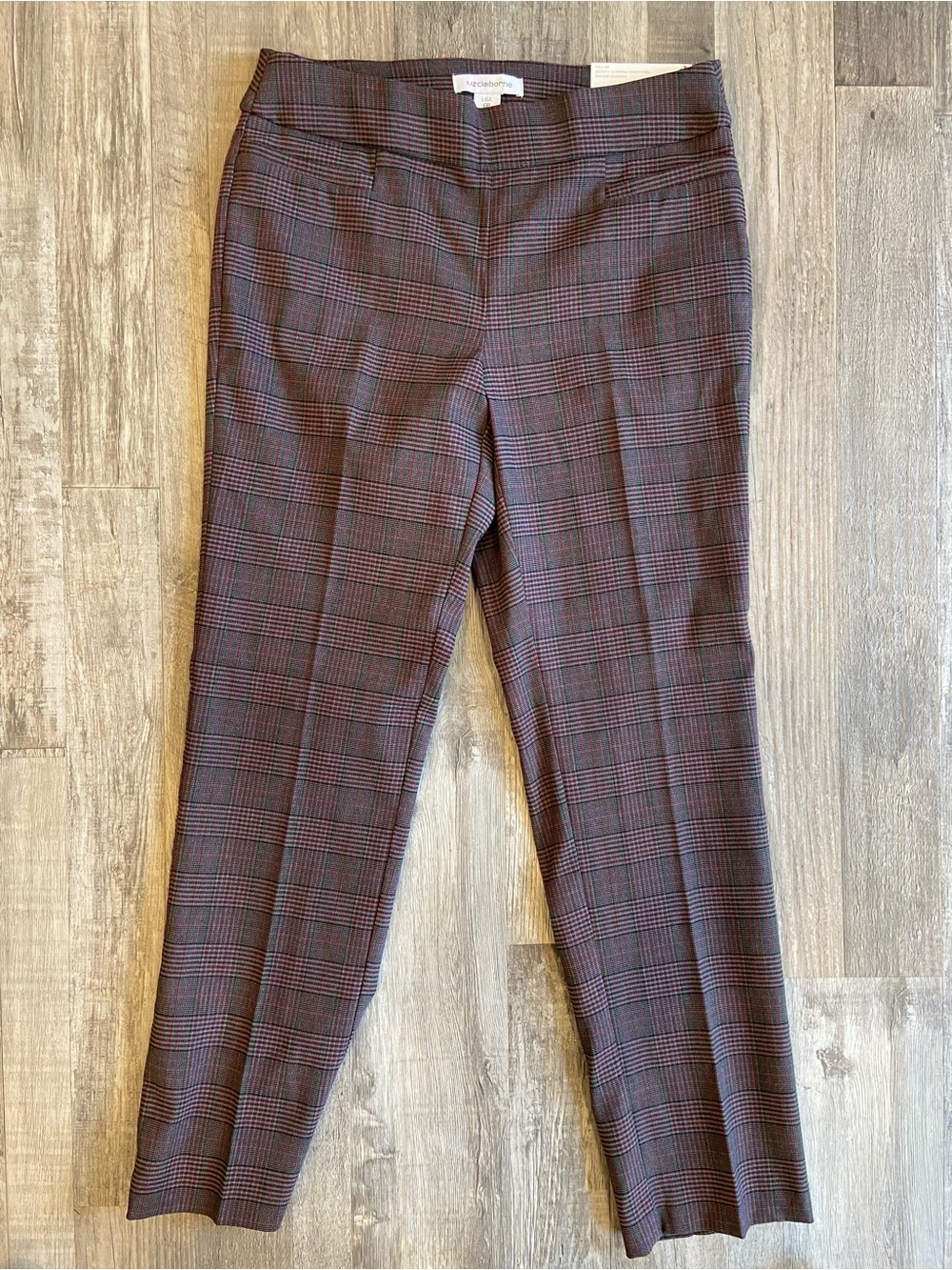 NWT Women's LIZ CLAIBORNE LISA 6P Petite Secretly Slimming Dress Pants Plaid